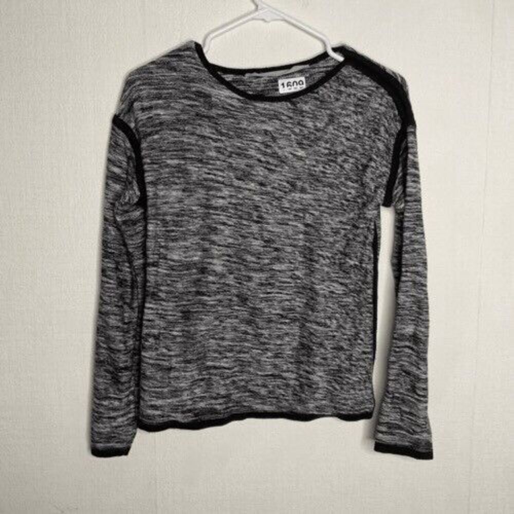 Athleta Women's Size S Retreat Gray/Black Cotton Marled Crewneck‎ Sweater